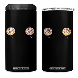 Funny Cinnamon Roll 4 in 1 Can Cooler Tumbler Double Bakery Meme TS14 One Size: 16 oz Black Print Your Wear