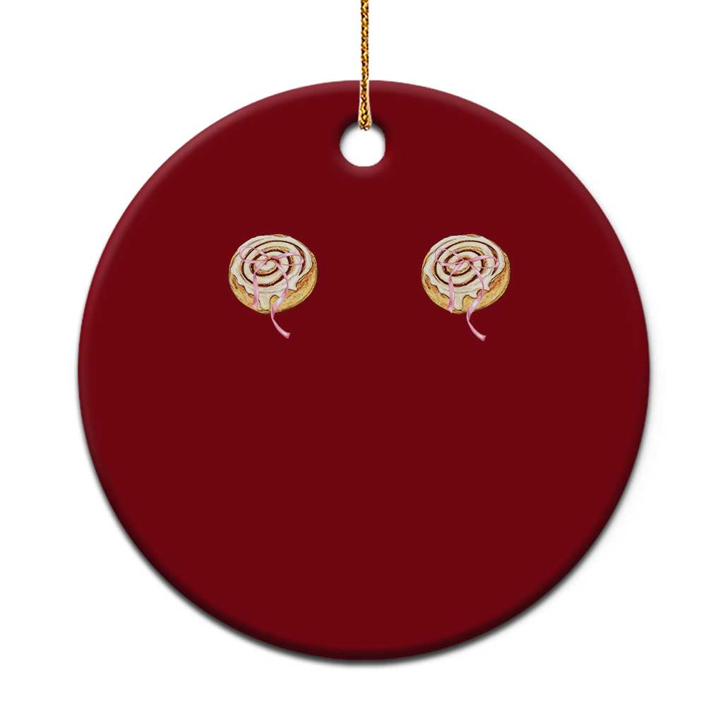 Funny Cinnamon Roll Ceramic Ornament Double Bakery Meme TS14 1pc Red Print Your Wear