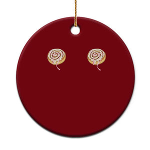 Funny Cinnamon Roll Ceramic Ornament Double Bakery Meme TS14 1pc Red Print Your Wear