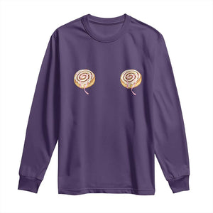 Funny Cinnamon Roll Long Sleeve Shirt Double Bakery Meme TS14 Purple Print Your Wear
