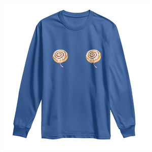 Funny Cinnamon Roll Long Sleeve Shirt Double Bakery Meme TS14 Royal Blue Print Your Wear