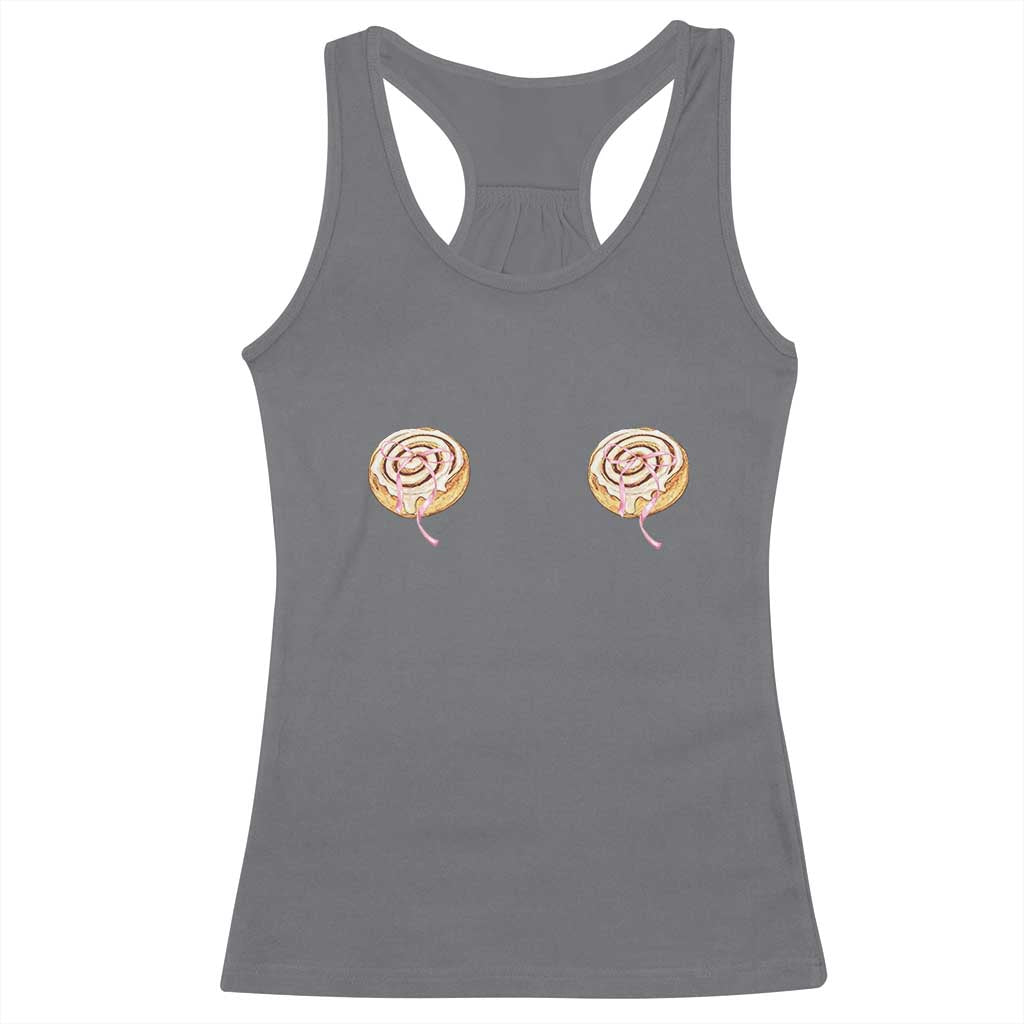 Funny Cinnamon Roll Racerback Tank Top Double Bakery Meme TS14 Charcoal Print Your Wear