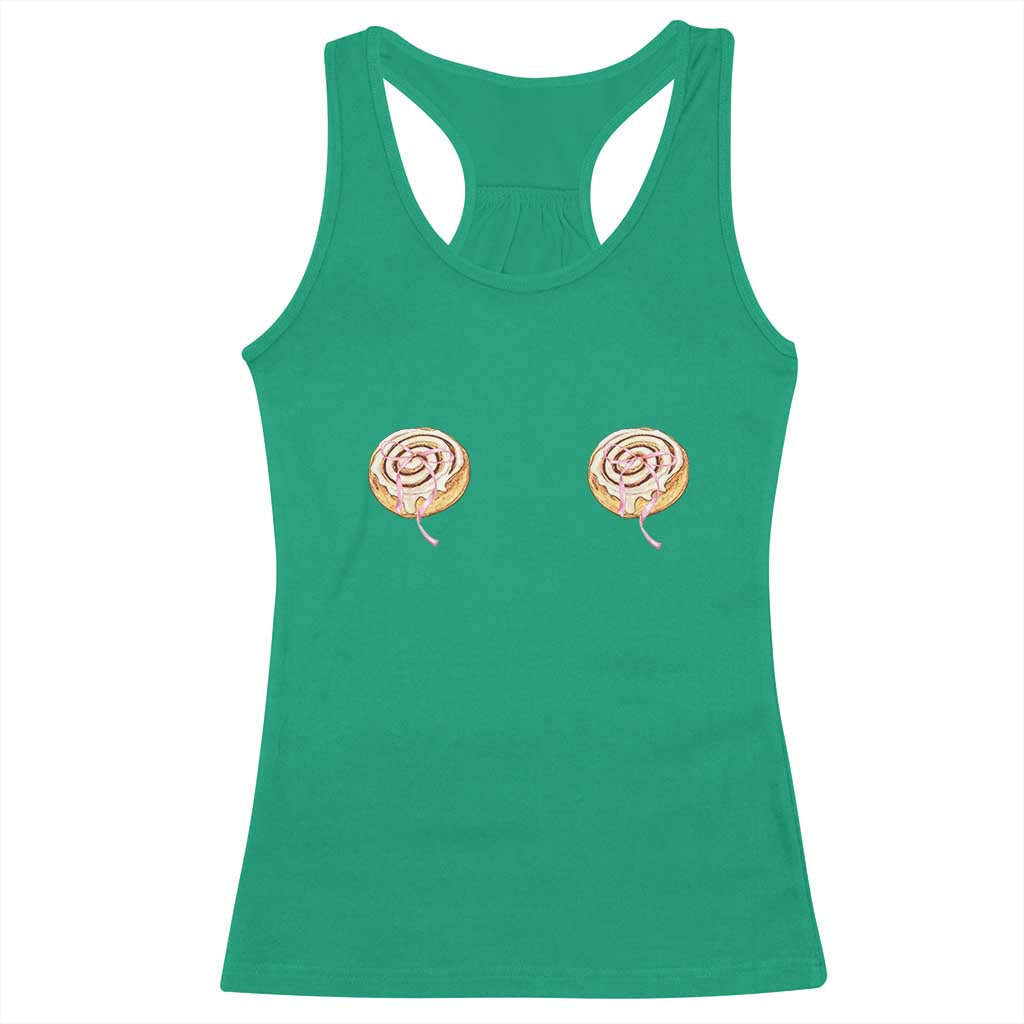 Funny Cinnamon Roll Racerback Tank Top Double Bakery Meme TS14 Irish Green Print Your Wear