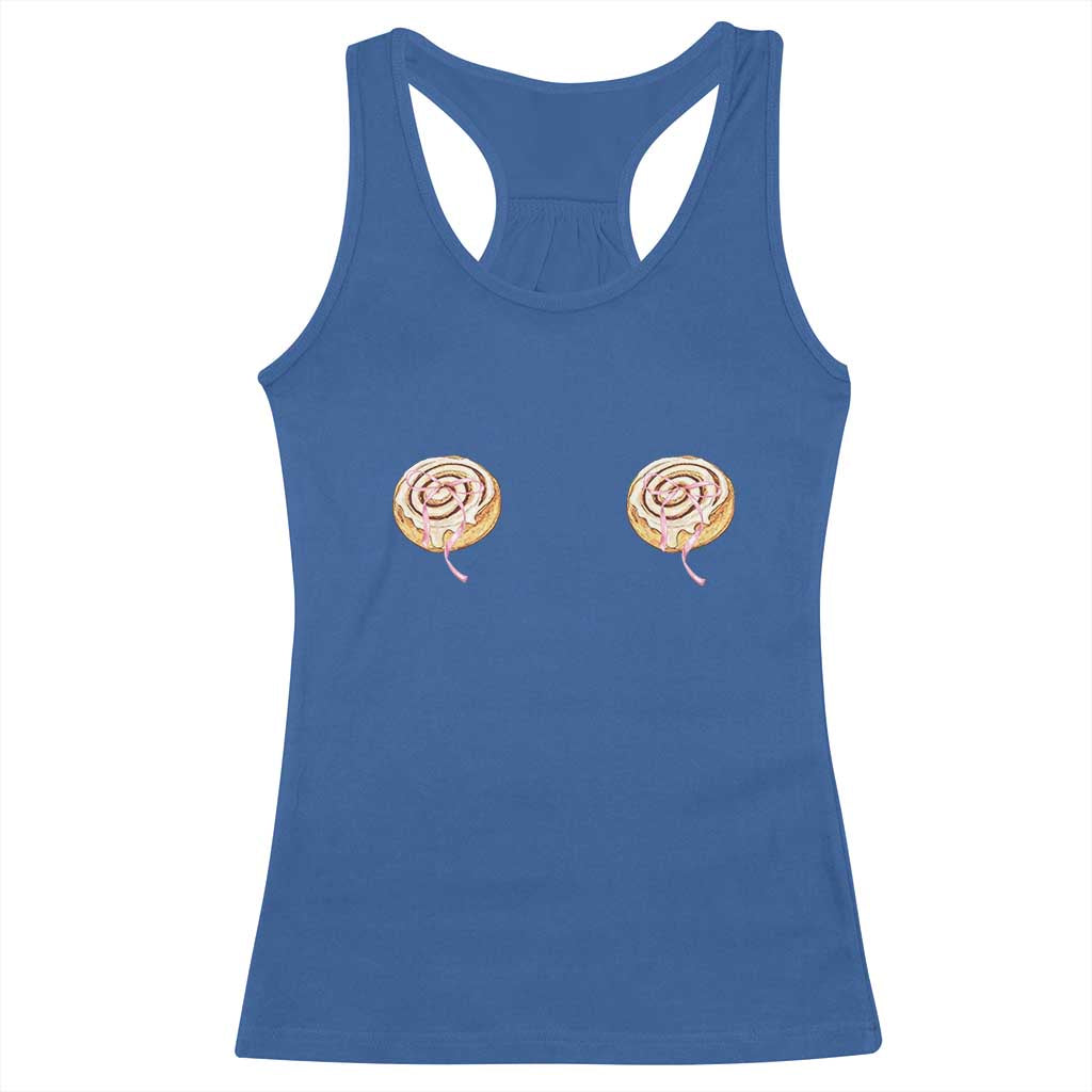 Funny Cinnamon Roll Racerback Tank Top Double Bakery Meme TS14 Royal Blue Print Your Wear
