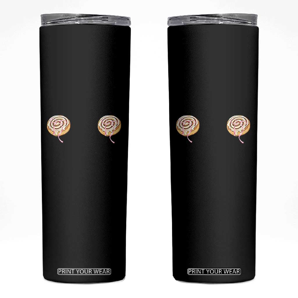 Funny Cinnamon Roll Skinny Tumbler Double Bakery Meme TS14 Black Print Your Wear