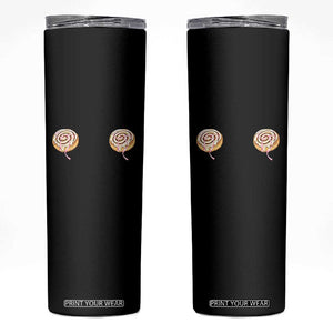 Funny Cinnamon Roll Skinny Tumbler Double Bakery Meme TS14 Black Print Your Wear