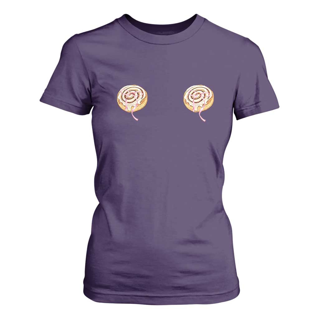 Funny Cinnamon Roll T Shirt For Women Double Bakery Meme TS14 Purple Print Your Wear