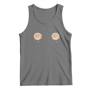 Funny Cinnamon Roll Tank Top Double Bakery Meme TS14 Black Heather Print Your Wear