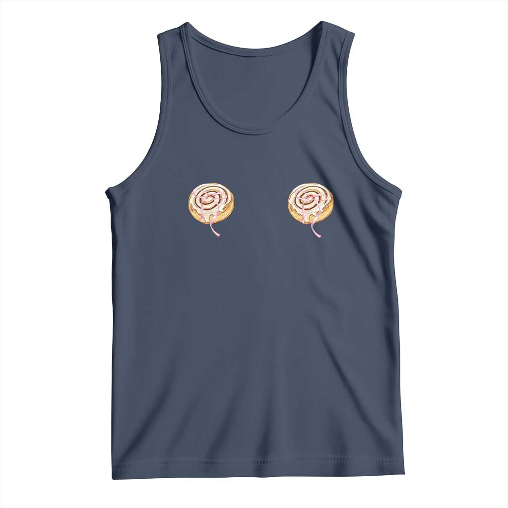 Funny Cinnamon Roll Tank Top Double Bakery Meme TS14 Navy Print Your Wear