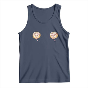 Funny Cinnamon Roll Tank Top Double Bakery Meme TS14 Navy Print Your Wear