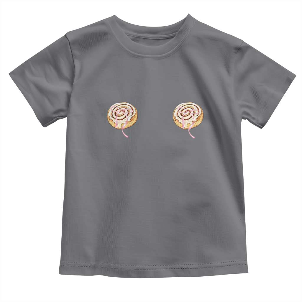 Funny Cinnamon Roll Toddler T Shirt Double Bakery Meme TS14 Charcoal Print Your Wear