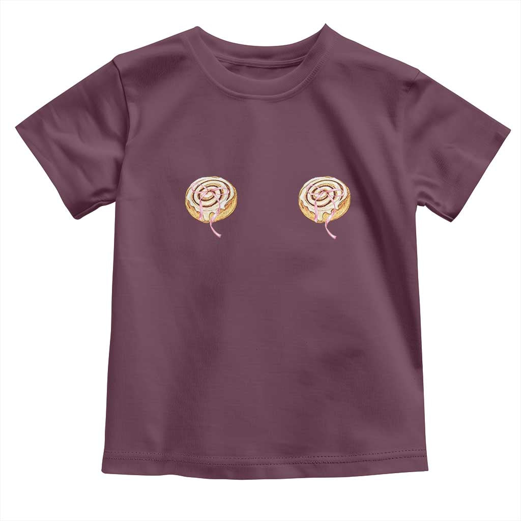 Funny Cinnamon Roll Toddler T Shirt Double Bakery Meme TS14 Maroon Print Your Wear