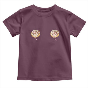 Funny Cinnamon Roll Toddler T Shirt Double Bakery Meme TS14 Maroon Print Your Wear