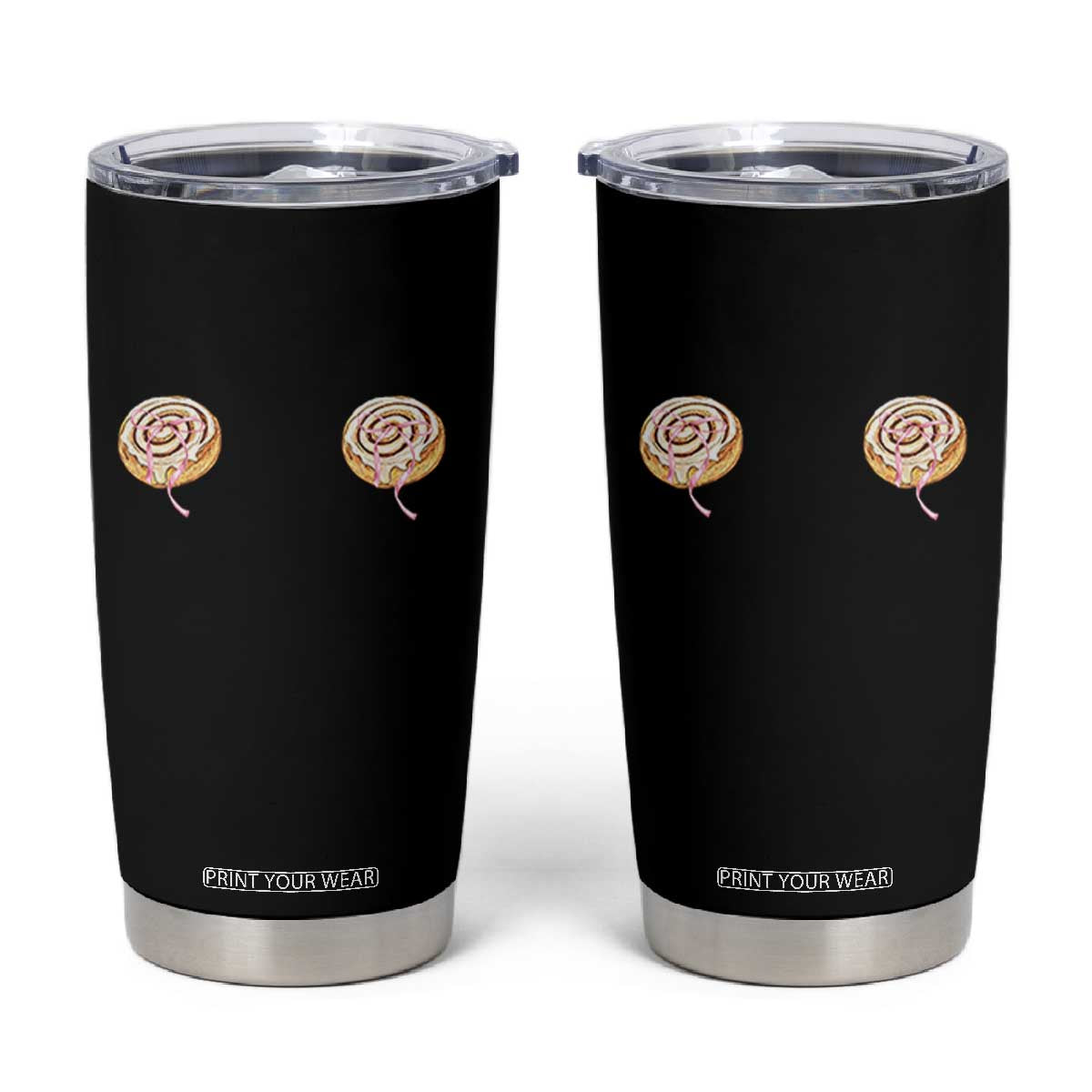 Funny Cinnamon Roll Tumbler Cup Double Bakery Meme TS14 Black Print Your Wear
