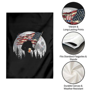 Bigfoot Drinking Beer 4th of July Garden Flag Sasquatch Hiking Moon American Flag TS14 Print Your Wear