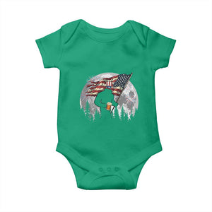 Bigfoot Drinking Beer 4th of July Baby Onesie Sasquatch Hiking Moon American Flag TS14 Irish Green Print Your Wear