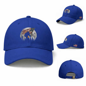 Bigfoot Drinking Beer 4th of July Baseball Cap Sasquatch Hiking Moon American Flag TS14 Baseball Cap Universal Fit Royal Blue Print Your Wear