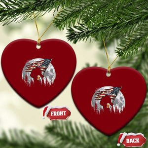 Bigfoot Drinking Beer 4th of July Ceramic Ornament Sasquatch Hiking Moon American Flag TS14 Print Your Wear