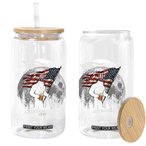 Bigfoot Drinking Beer 4th of July Glass Can Sasquatch Hiking Moon American Flag TS14 Print Your Wear