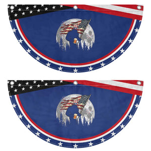 Bigfoot Drinking Beer 4th of July Patriotic Fan Flag Sasquatch Hiking Moon American Flag