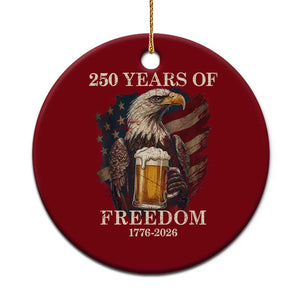 250 Years Of Freedom Ceramic Ornament Bald Eagle Drinking Beer American Flag TS14 1pc Red Print Your Wear
