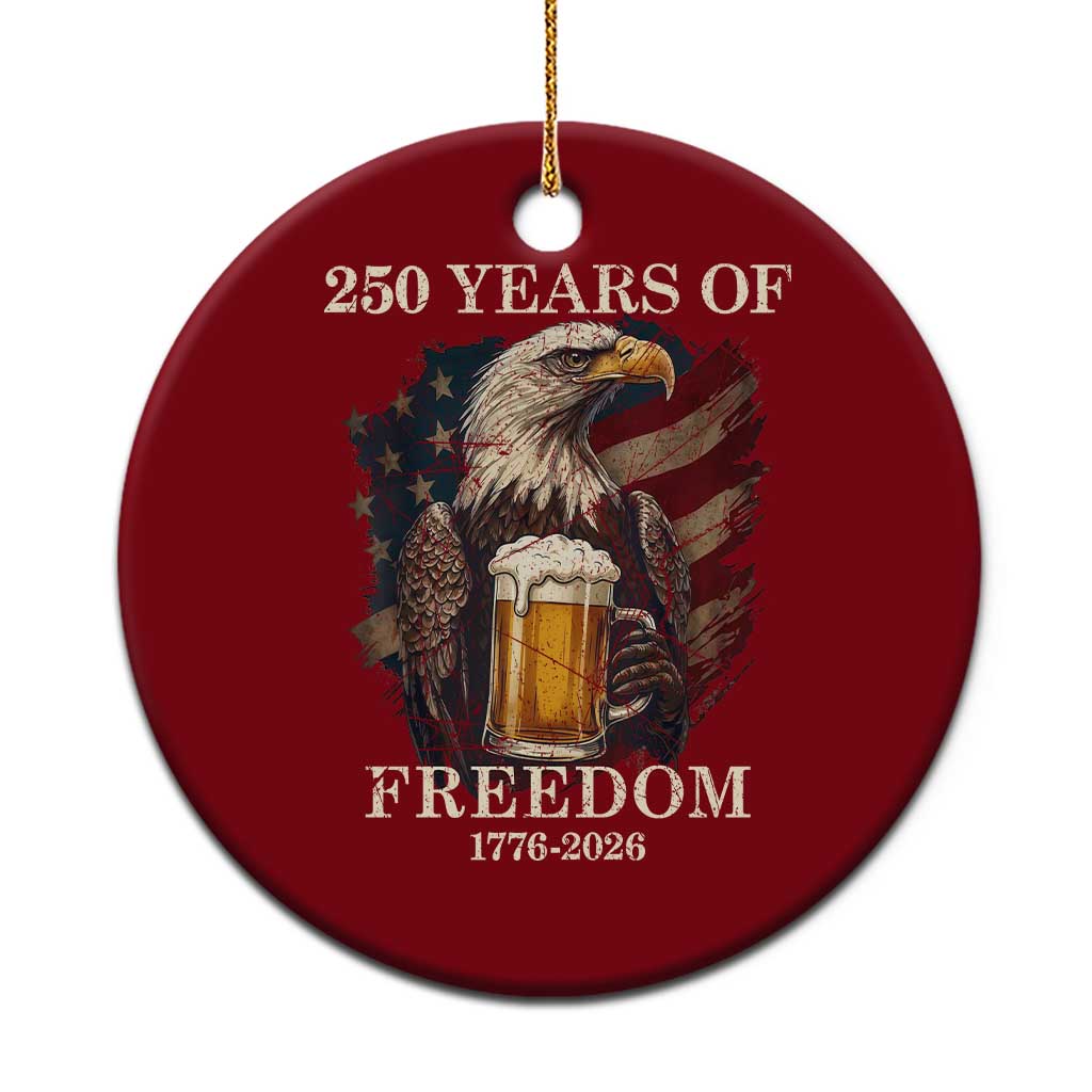 250 Years Of Freedom Ceramic Ornament Bald Eagle Drinking Beer American Flag TS14 1pc Red Print Your Wear
