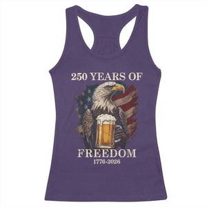 250 Years Of Freedom Racerback Tank Top Bald Eagle Drinking Beer American Flag TS14 Purple Print Your Wear