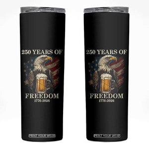 250 Years Of Freedom Skinny Tumbler Bald Eagle Drinking Beer American Flag TS14 Black Print Your Wear