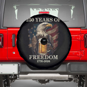 250 Years Of Freedom Spare Tire Cover Bald Eagle Drinking Beer American Flag TS14 Black Print Your Wear