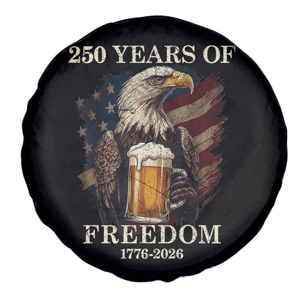 250 Years Of Freedom Spare Tire Cover Bald Eagle Drinking Beer American Flag TS14 Print Your Wear