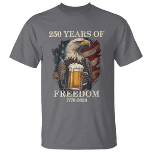 250 Years Of Freedom T Shirt Bald Eagle Drinking Beer American Flag TS14 Charcoal Print Your Wear