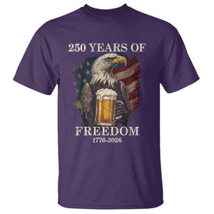 250 Years Of Freedom T Shirt Bald Eagle Drinking Beer American Flag TS14 Purple Print Your Wear