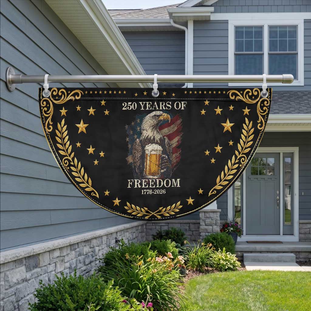 250 Years Of Freedom Patriotic Fan Flag Bald Eagle Drinking Beer American Flag