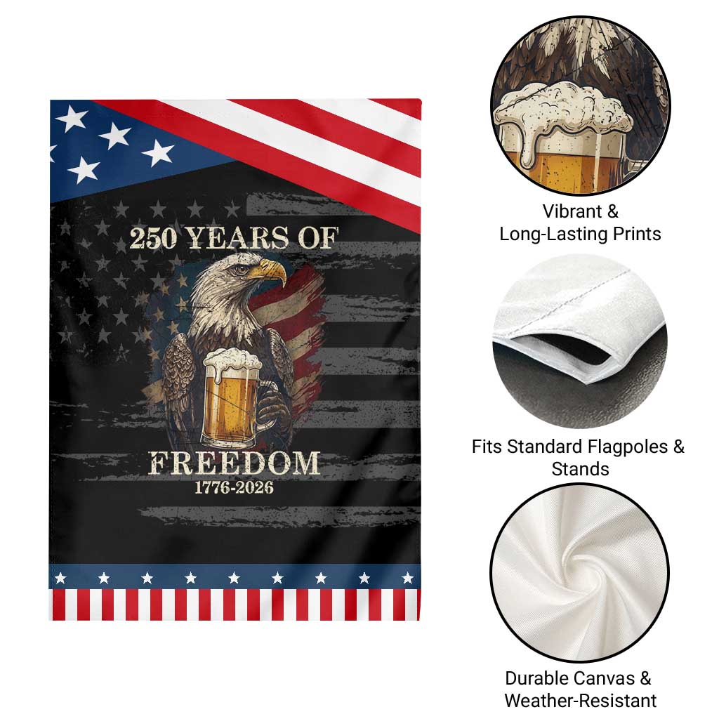 250 Years Of Freedom Patriotic Garden Flag Bald Eagle Drinking Beer American Flag TS14 Print Your Wear