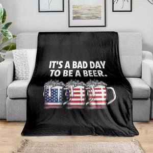 Beer American Flag 4th of July Throw Blanket Bad Day to Be A Beer TS14 Print Your Wear