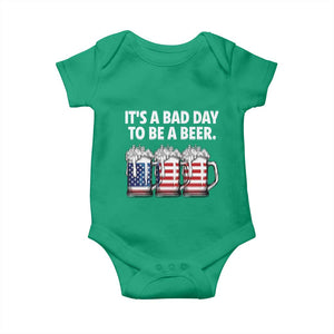 Beer American Flag 4th of July Baby Onesie Bad Day to Be A Beer TS14 Irish Green Print Your Wear
