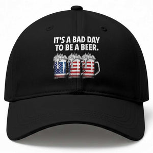 Beer American Flag 4th of July Baseball Cap Bad Day to Be A Beer TS14 Print Your Wear