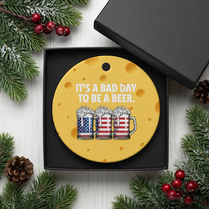 Beer American Flag 4th of July Ceramic Ornament Bad Day to Be A Beer TS14 1pc Yellow Cheese Print Your Wear