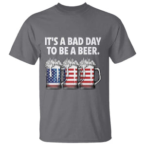 Beer American Flag 4th of July T Shirt Bad Day to Be A Beer TS14 Charcoal Print Your Wear