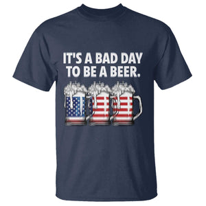 Beer American Flag 4th of July T Shirt Bad Day to Be A Beer TS14 Navy Print Your Wear