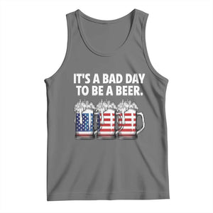 Beer American Flag 4th of July Tank Top Bad Day to Be A Beer TS14 Black Heather Print Your Wear
