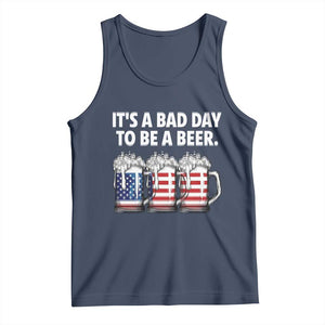 Beer American Flag 4th of July Tank Top Bad Day to Be A Beer TS14 Navy Print Your Wear