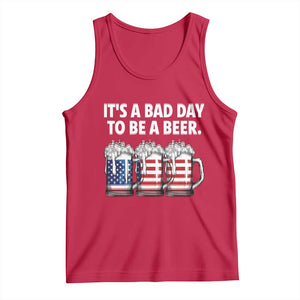 Beer American Flag 4th of July Tank Top Bad Day to Be A Beer TS14 Red Print Your Wear
