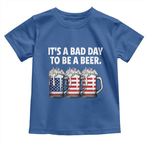 Beer American Flag 4th of July Toddler T Shirt Bad Day to Be A Beer TS14 Royal Blue Print Your Wear