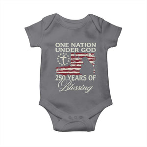 250th Anniversary USA Baby Onesie One Nation Under God 250 Years Of Blessing TS14 Charcoal Print Your Wear