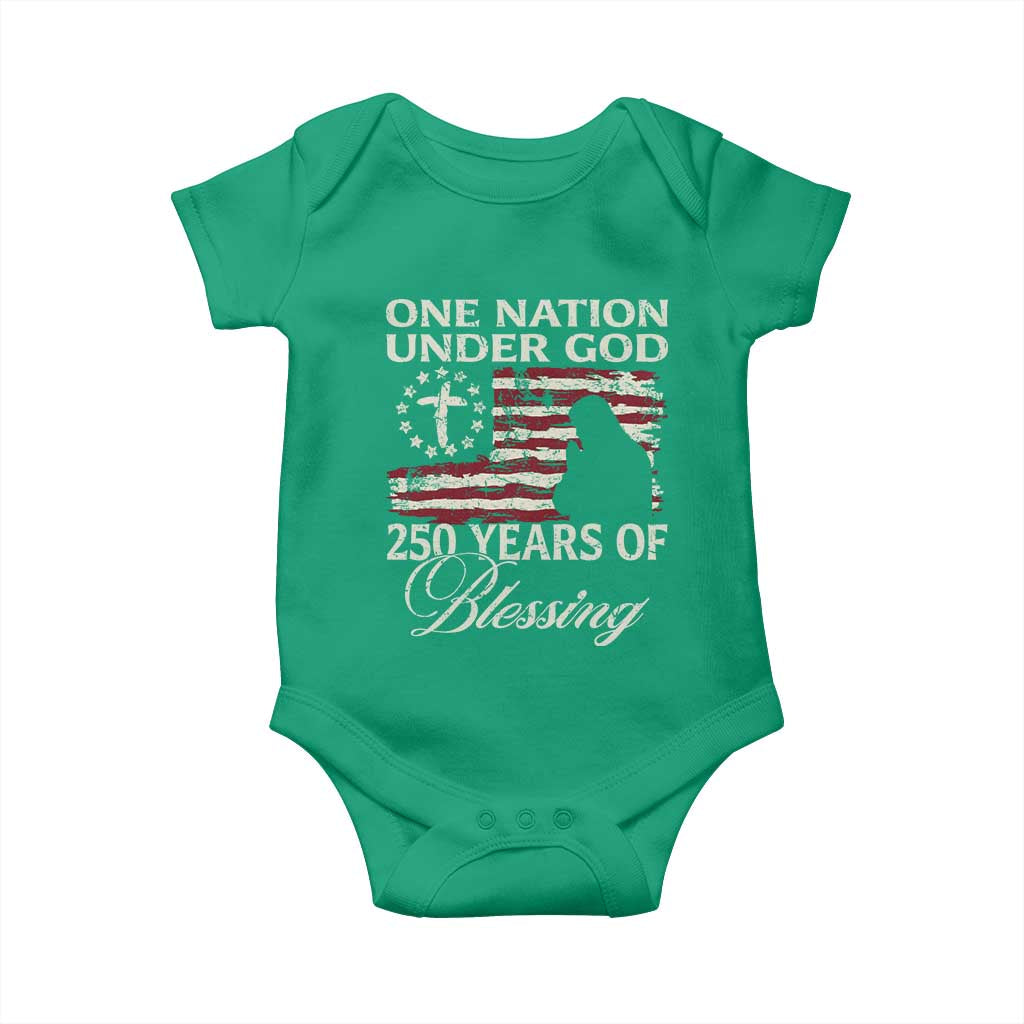 250th Anniversary USA Baby Onesie One Nation Under God 250 Years Of Blessing TS14 Irish Green Print Your Wear