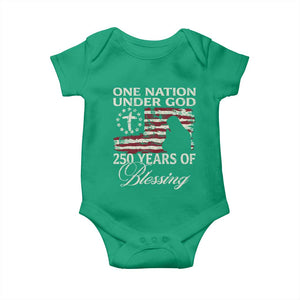 250th Anniversary USA Baby Onesie One Nation Under God 250 Years Of Blessing TS14 Irish Green Print Your Wear