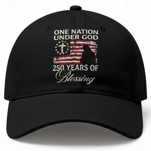 250th Anniversary USA Baseball Cap One Nation Under God 250 Years Of Blessing TS14 Print Your Wear