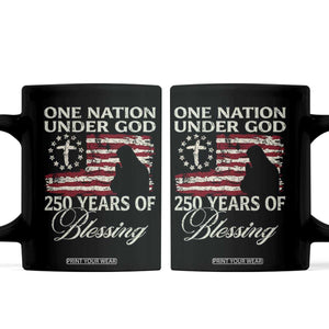 250th Anniversary USA Coffee Mug One Nation Under God 250 Years Of Blessing TS14 Black Print Your Wear