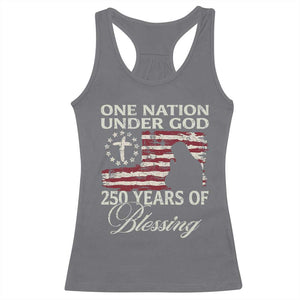 250th Anniversary USA Racerback Tank Top One Nation Under God 250 Years Of Blessing TS14 Charcoal Print Your Wear